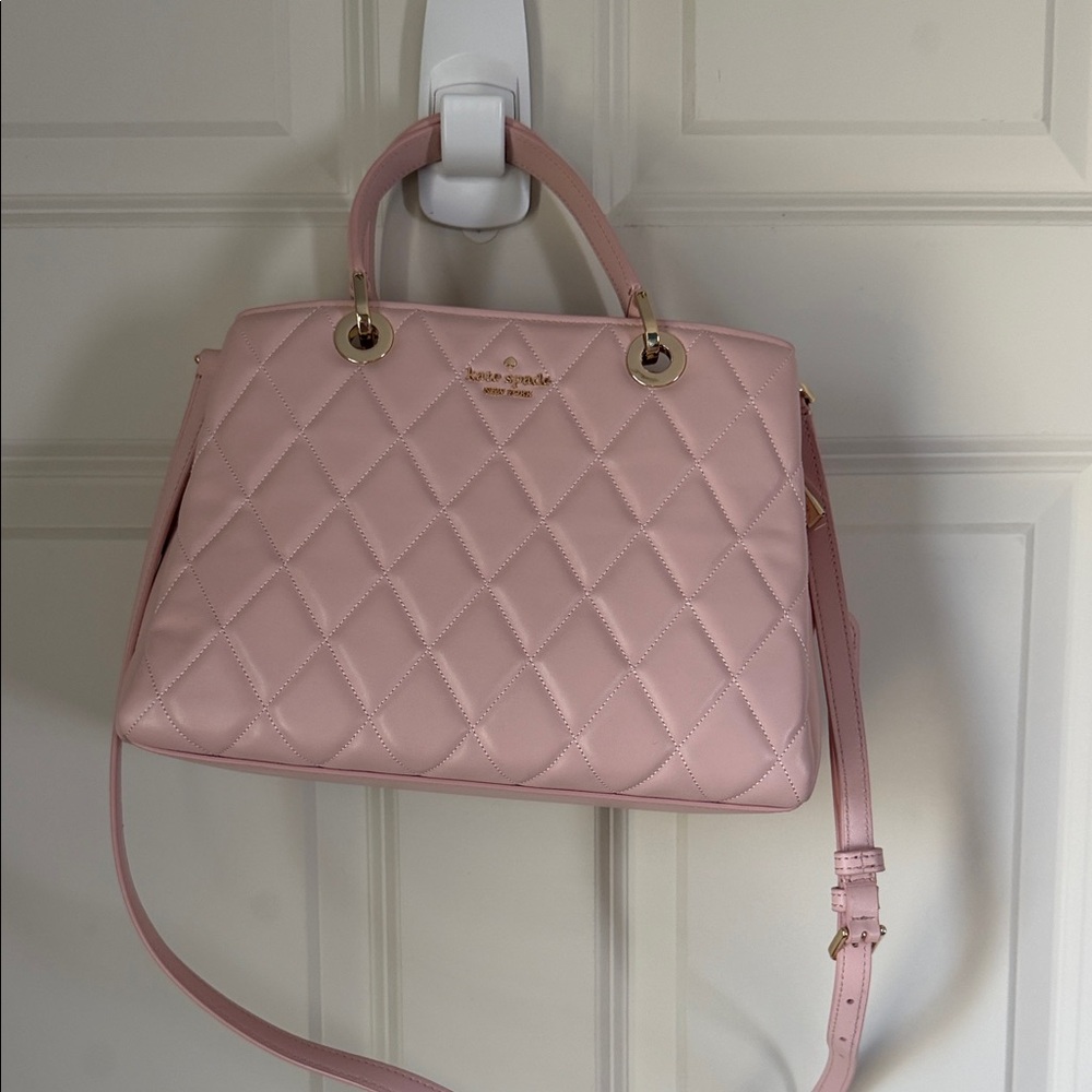 kate spade Quilted Light Pink Satchel with Gold Hardware